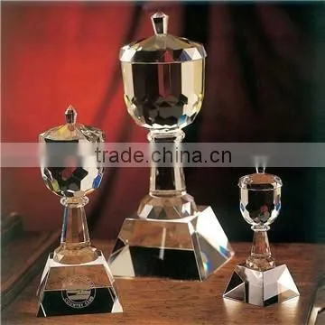 Wholesale Cheap Special design tower shape Crystal VIP Trophy with clear base for souvenirs