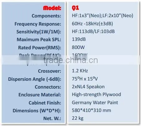 Q1- RKB Audio - line array speakers- Pro audio manufacturer- Hot Sale Line Array