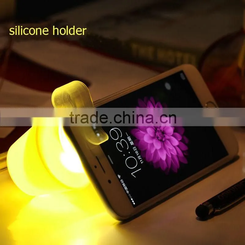 Newest design silicone mobile phone lamp, mobile phone holder