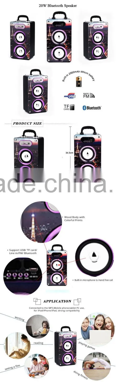 BBQ KBQ-162A 20W 2000mAh Mini Portable Wireless Bluetooth Speaker