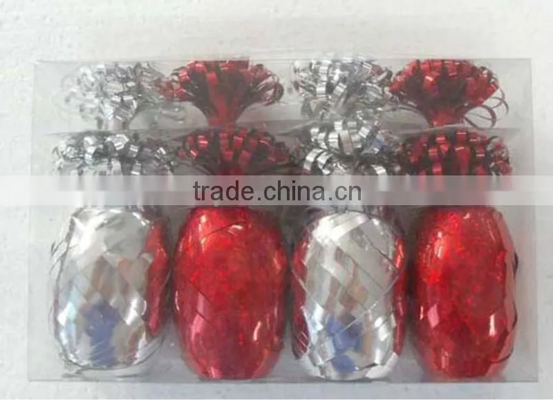 HOT SALE Mini Metallic Foil Poly Curly Gift Ribbon Bows Pack for Christmas Decorations