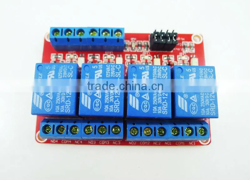 Optocoupler H/L Level Triger for Arduino DC 12V 4-Channel 4-CH Relay Module