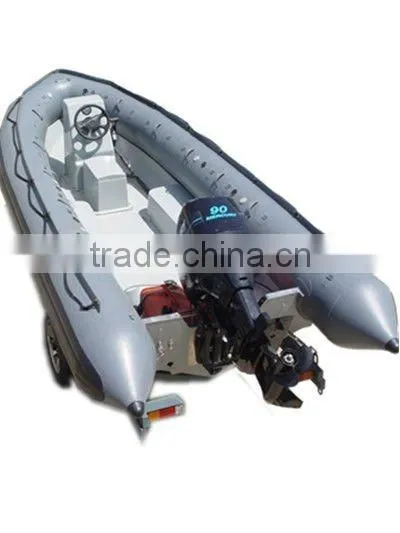 fiberglass small inflatable jet boat with outboard engine