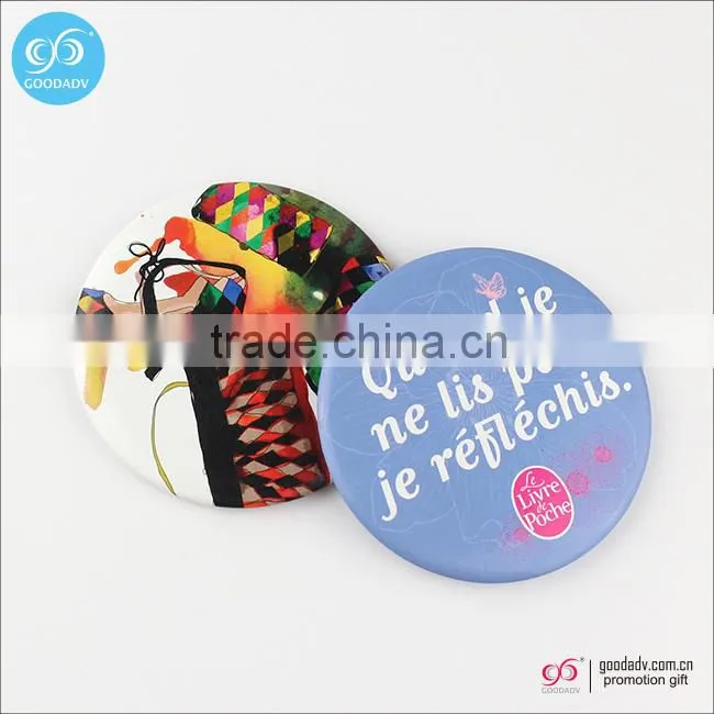 Top quality fashion promotional round metal pocket mirror