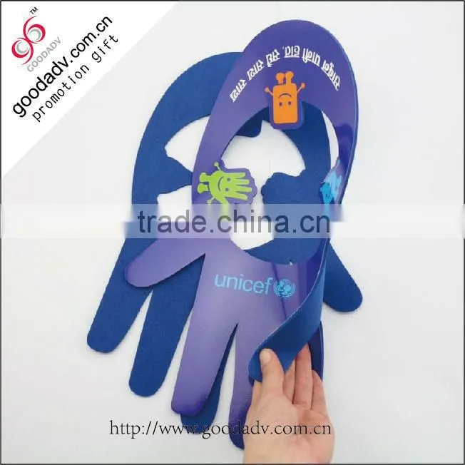 2014 hot sale purple hand shaped eva foam sun visor caps & hats