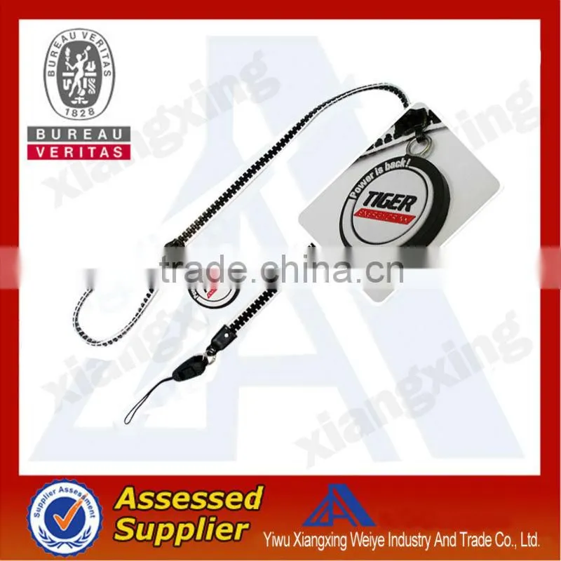 Bling-bling zipper lanyard can wear wrist and neck