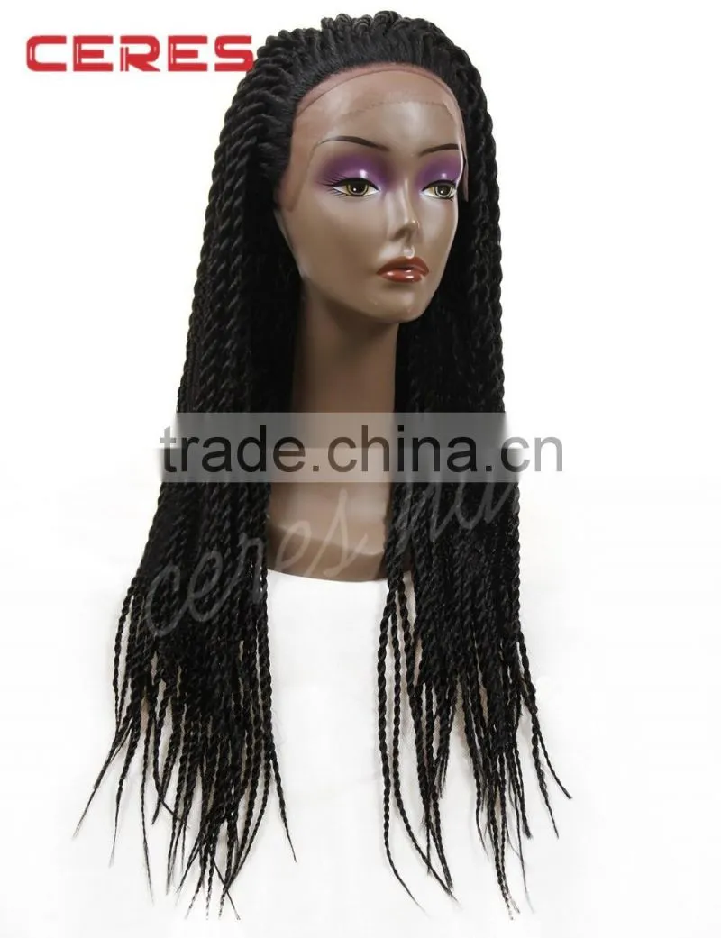 lace front box braid wig synthetic African braided wig for black women