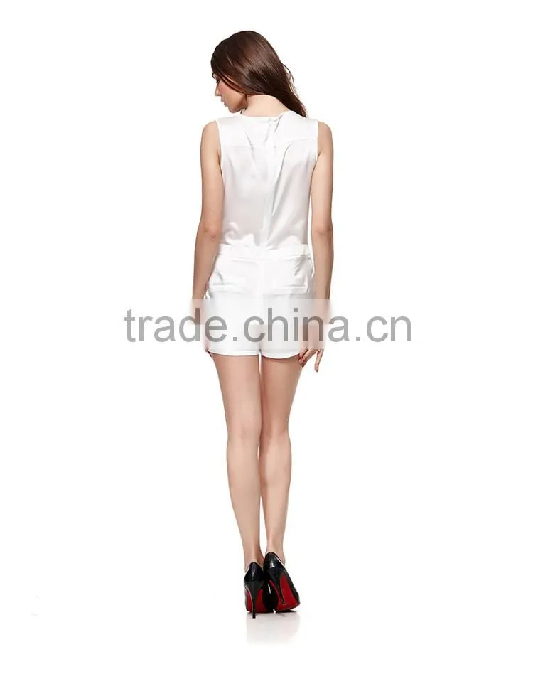 Pure color short jumpsuits for women formal short trousers for office ladies