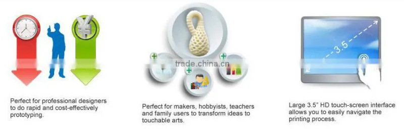 2015 good repution and high accuracy desktop 3d printer and 3d printer china with touch screen