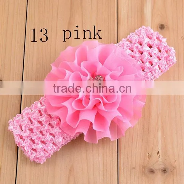wide pattern diamond white baby girl crochet headband