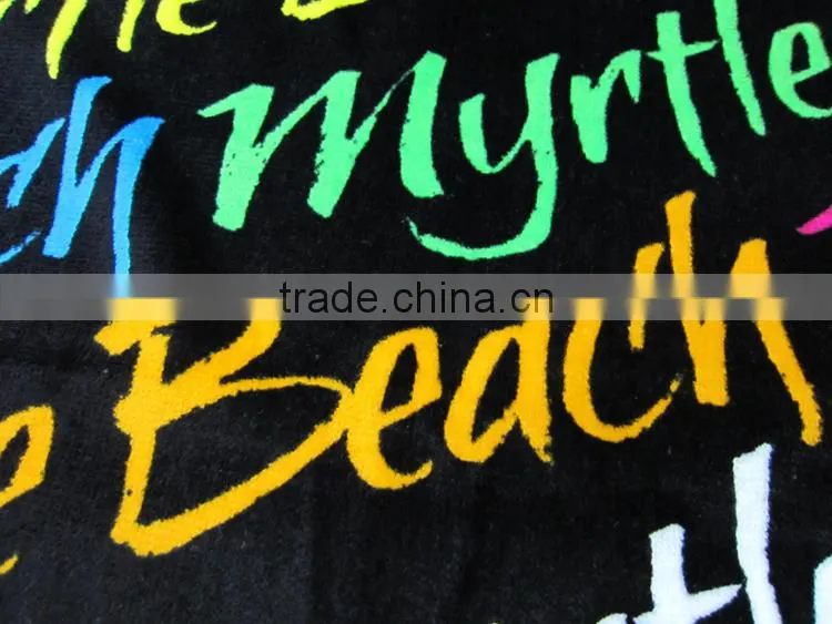 100% cotton customized new fashion letter printed beach towel