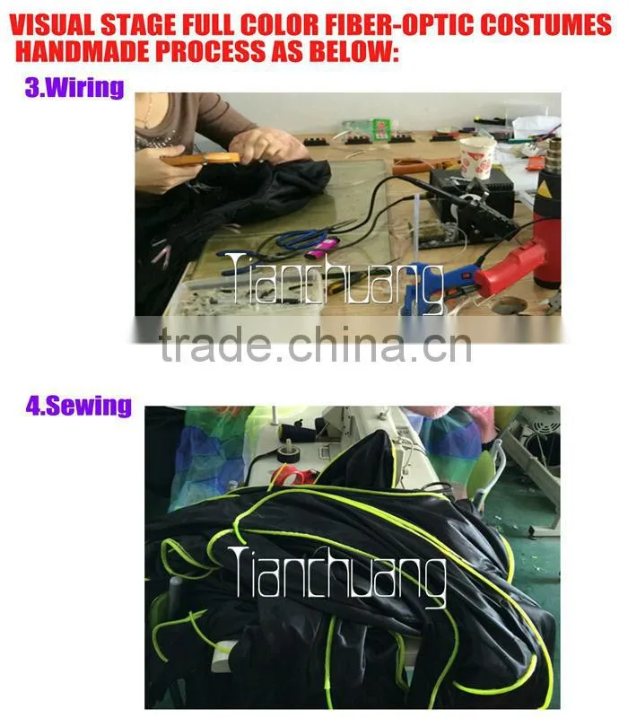 Fiber Optic Light Zippered Jumpsuit, Fiber Optic Stage Jumpsuit, Fiber Optic Dancer Jumpsuit
