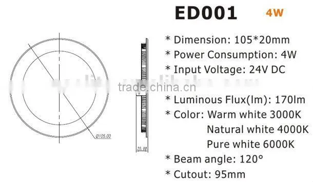 12W dimmable Ultra-thin ceiling led light