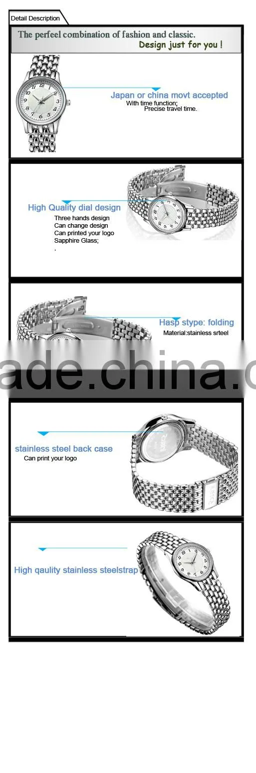 Promotional sapphire glass and steel watches ,Fashion Promotional sapphire glass and steel watches company