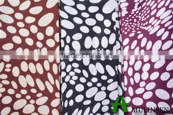 Mulinsen textile 50D*50D print twist cheap stretch polyest satin fabric