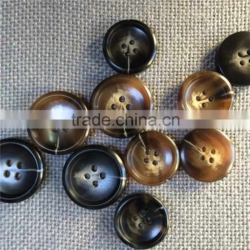 CAFE COLOR 4-HOLES RESIN FASTENER BUFFLO BUTTON FOR GARMENT