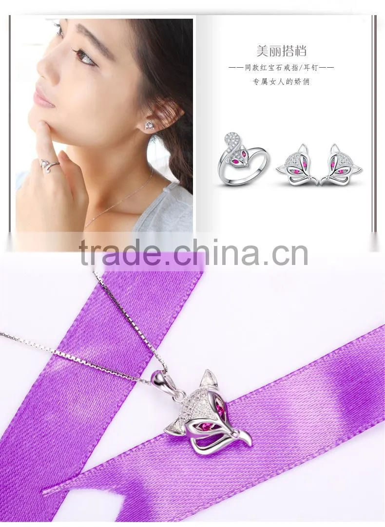 Wholesale 925 Sterling Silver Jewelry Set Fox Silver Jewelry Silver Fashion Jewelry Set For Ladies