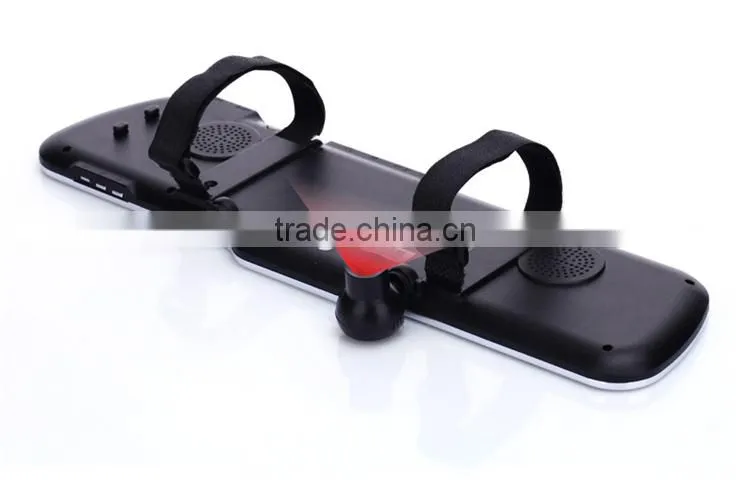 wireless wifi transfer android bluetooth rearview mirror handsfree car kit monitor + wireless backup reverse camera