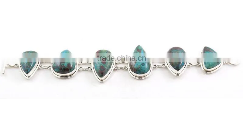 Rutilated Quartz bracelet silver jewelry with natural gems 925 solid sterling silver jewelry