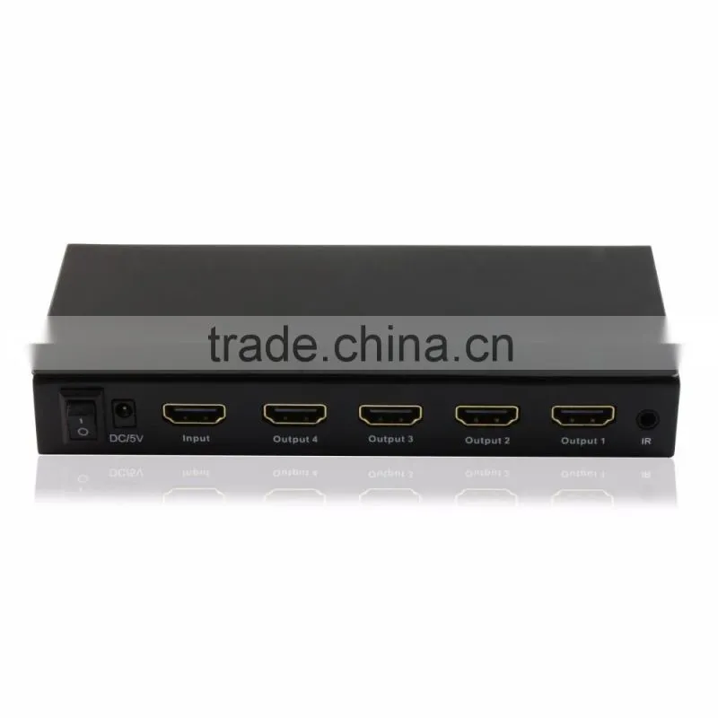 OEM China supplier New products 1X4 HDMI splitter with IR 1080P 60Hz Cascaded 3D HDMI V1.3 HDMI Splitter 1 in 4 out