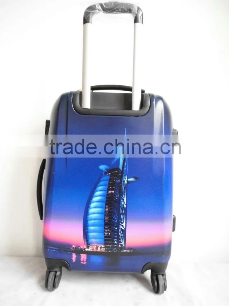 Printed DUBAI Tower ABS+PC trolley luggage case
