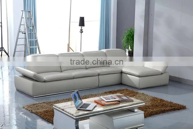 Hot sale modern leather sofa with movable armrest