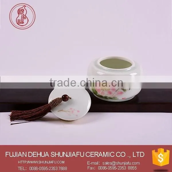 2.8 Inch Round Shape Tea Sugar Coffee Ceramic Canister
