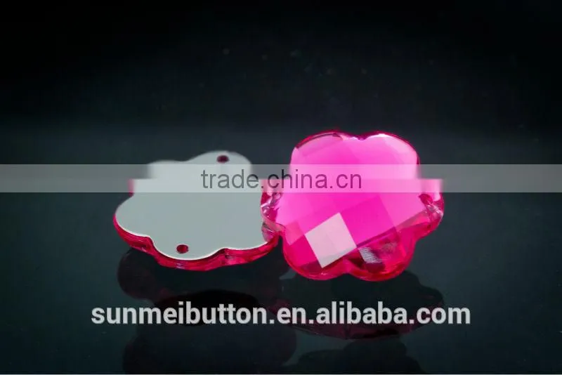 Flower Shaped Two Holes Acrylic Fashion Sew Buttons