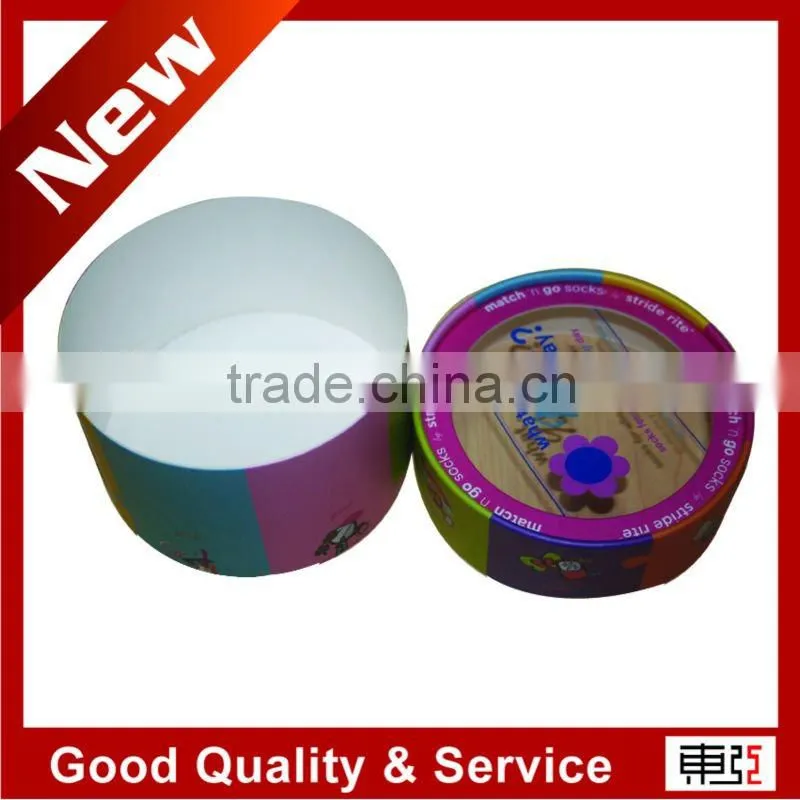 cute round paper packaging box with transparent window on top