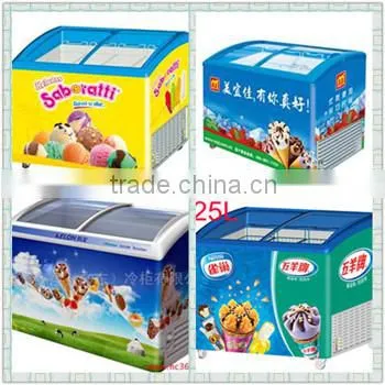 325L commercial display freezer ice cream freezer with CE for supermarket