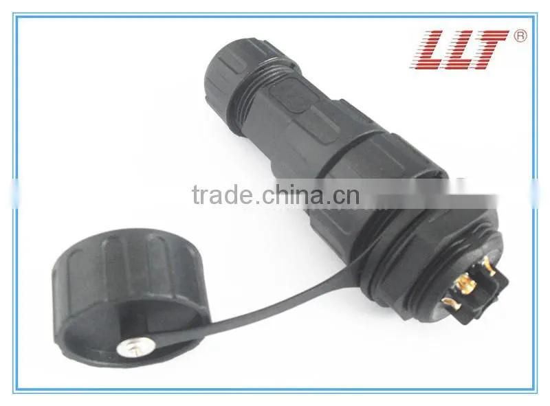 6 poles 20A female panel mount socket with male cable connector