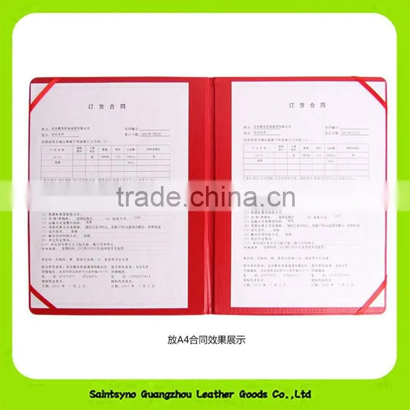 16051 Top Quality Custom PU File Folder a4 clear file folder document holder
