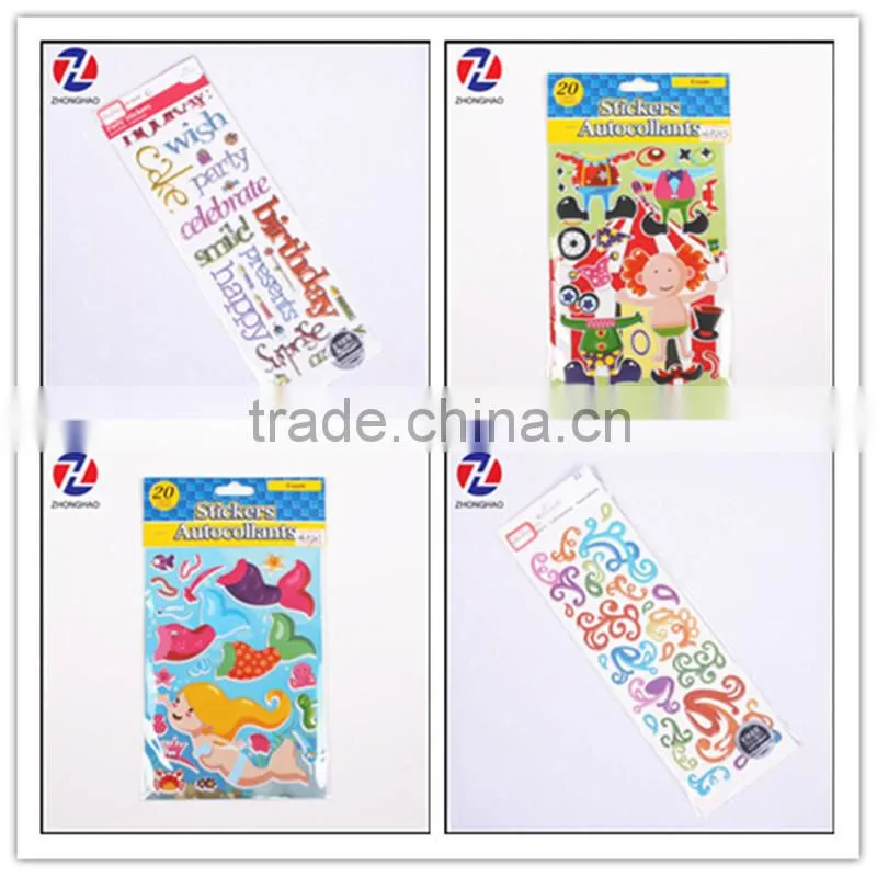 New arrived unique funny customized puffy sticker for boys