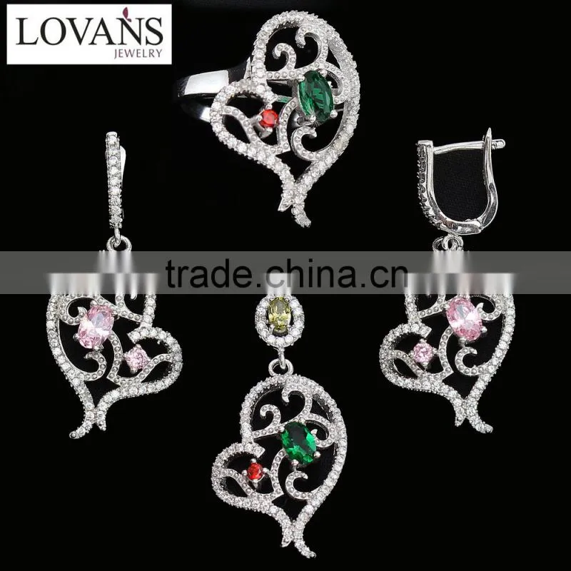 925 Silver Jewelry Set Party Decoration Enameled Silver Jewelry Designs TZ-0252