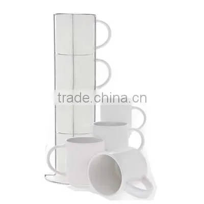 stackable coffee mugs with rack