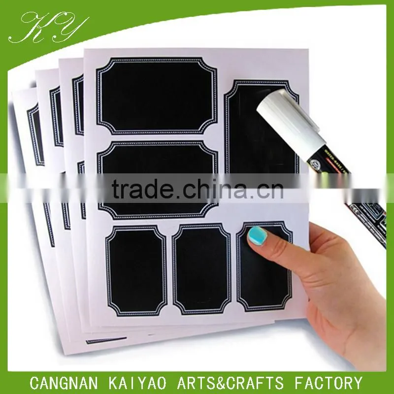 Black Custom Border Chalkboard Labels Includes Chalk Marker Stickers