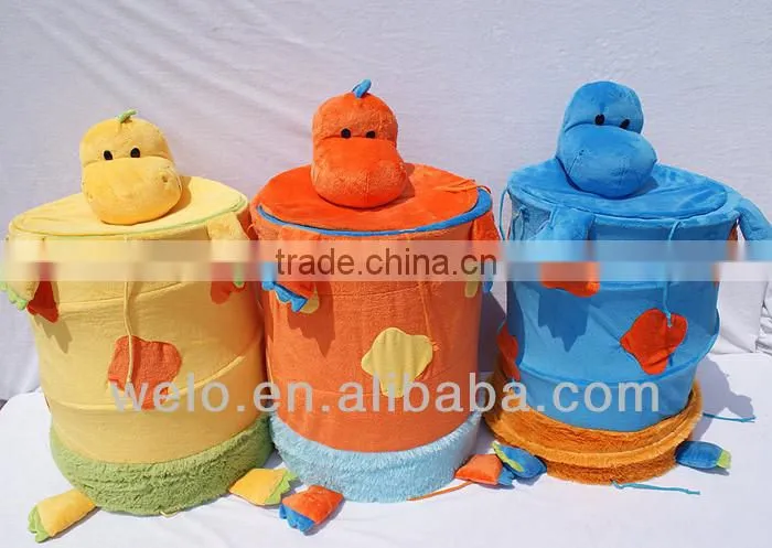 Folded and collapsible toy storage hamper