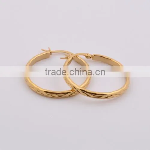 Stainless Steel Gold Earrings Designs For Girls(BE10657)