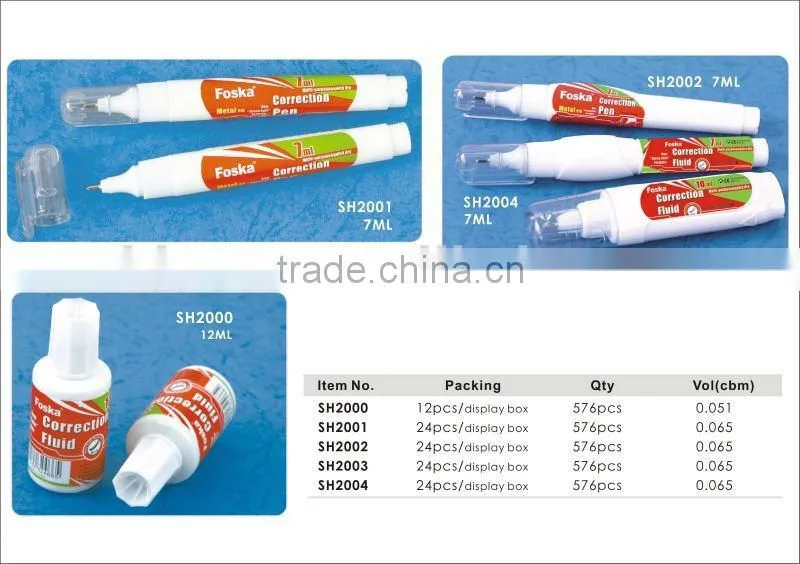 4ml European Quality metal-tip Correction Fluid / Correction Pen/liquid Correction.