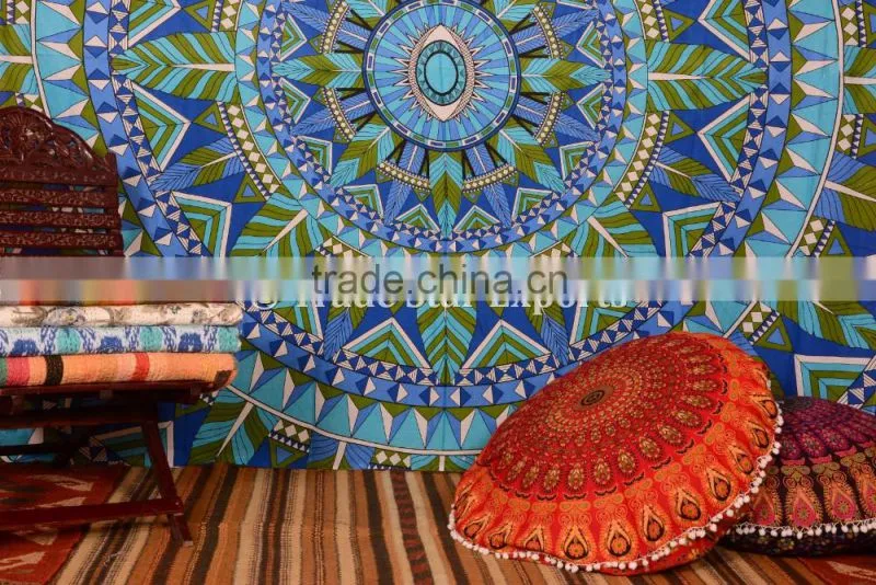 Large Indian Tribal Ombre Mandala Hippie Bohemiean Cotton Bedding Home Decor Bedspread