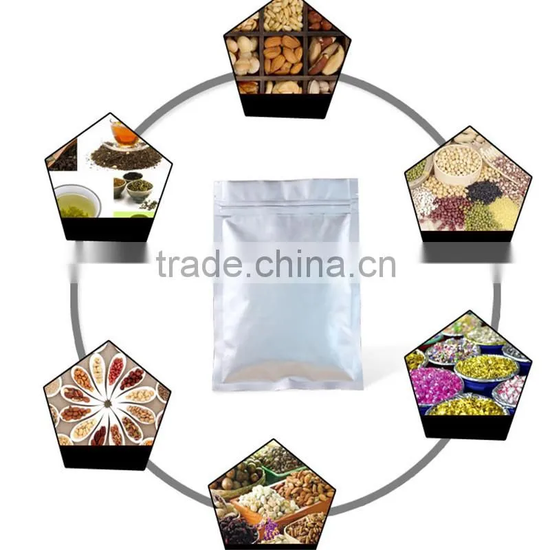 zip lock aluminum foil pouches silver bags for food use,microvable and freezer usable
