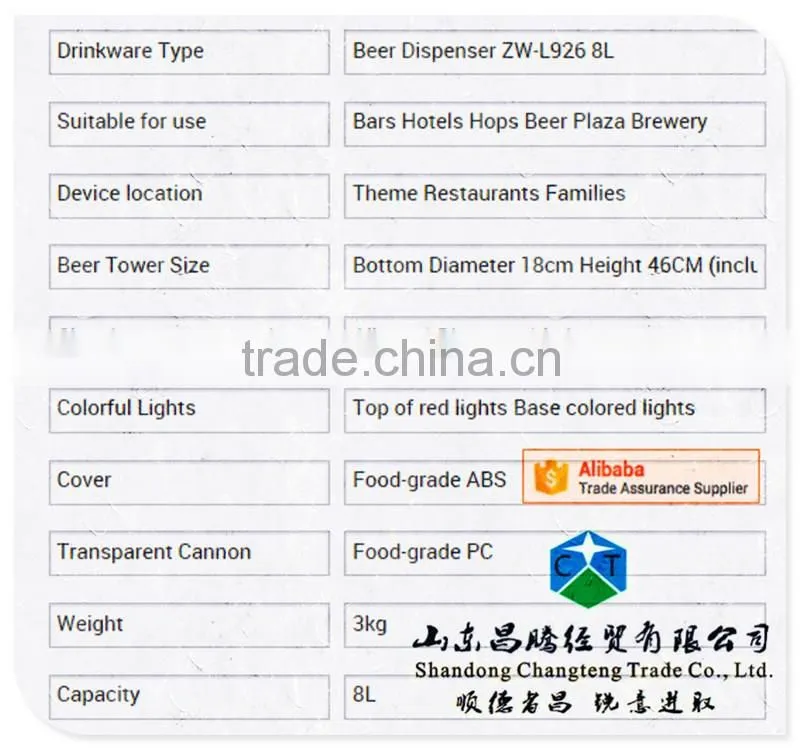 Crystal Cask Cannon Three Wine Faucets Cold Beer Dispenser
