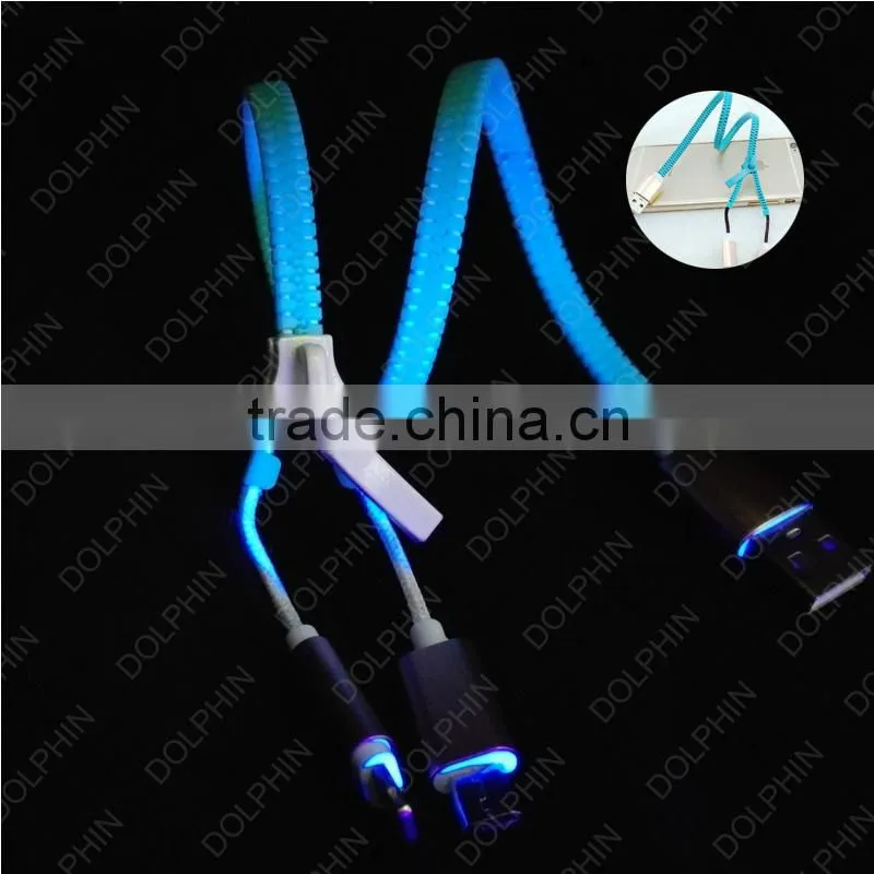 Creative gifts magnetic zipper usb data cable suitable for Iphone and Android