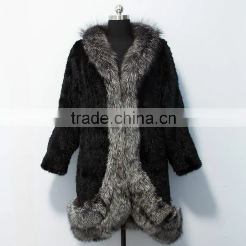 Fashion genuine knitted mink fur coat for women MC08