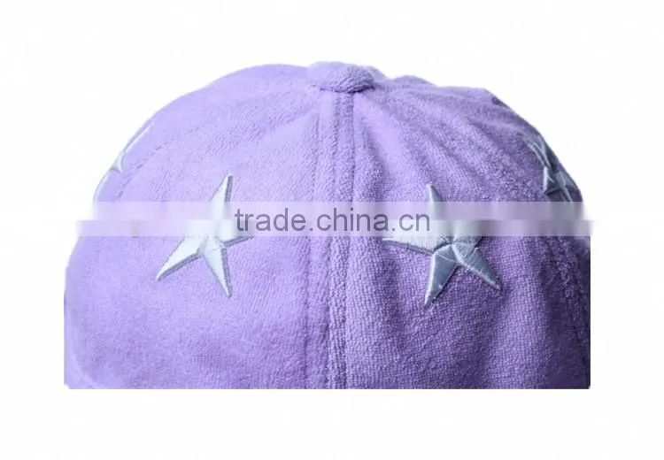 embroidery bucket hat terry towel toweling custom purple bucket hat