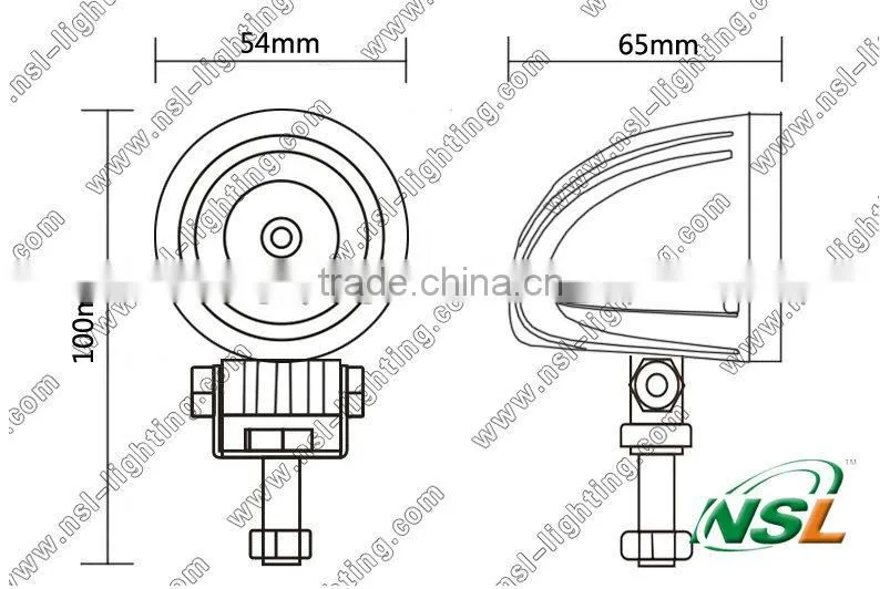 Aluminum Housing 10W LED Work Light Off road 4x4 Guangzhou Manufacturer