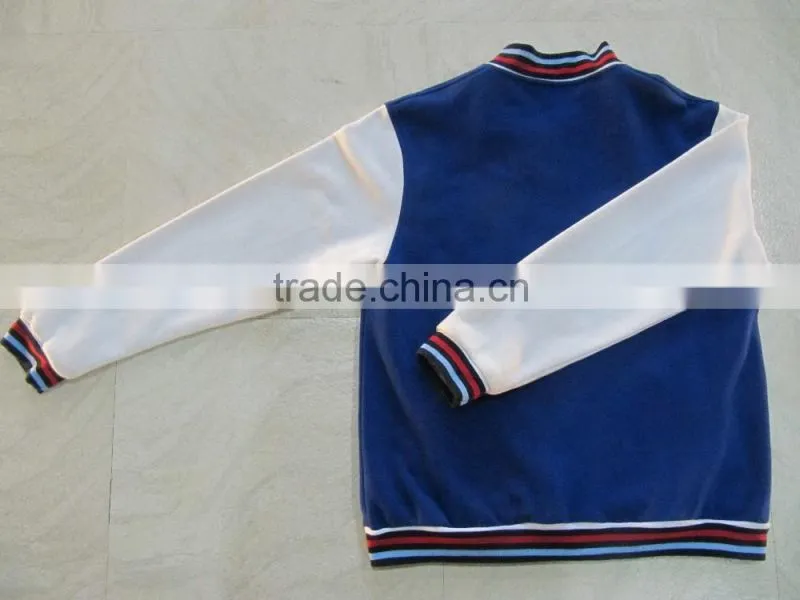 Wholesale custom made plain blank unisex baseball jacket