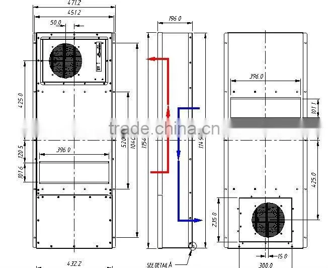 industrial cross flow heat exchanger for telecom shelter cabinet