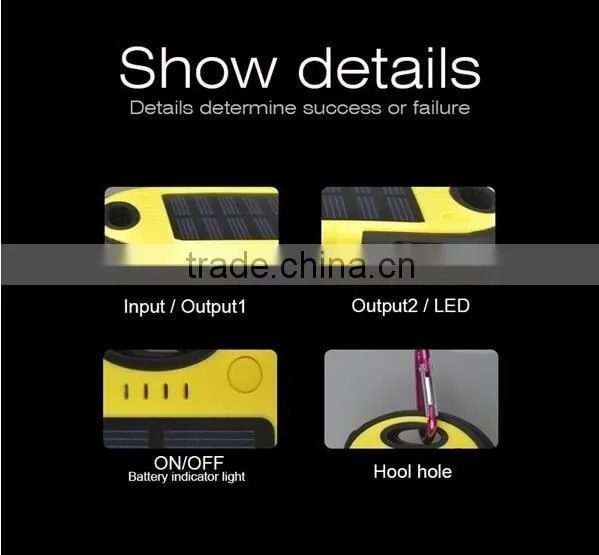 China hot sell product waterproof mobile phone solar power bank charger 8000mah