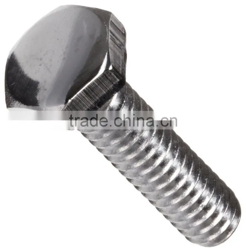 Chrome Plated Steel Hex Bolt, Hex Head, Male Threaded Hex Drive